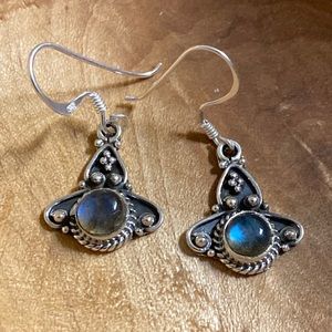 Labradorite Sterling Silver Pierced Dangle Earrings